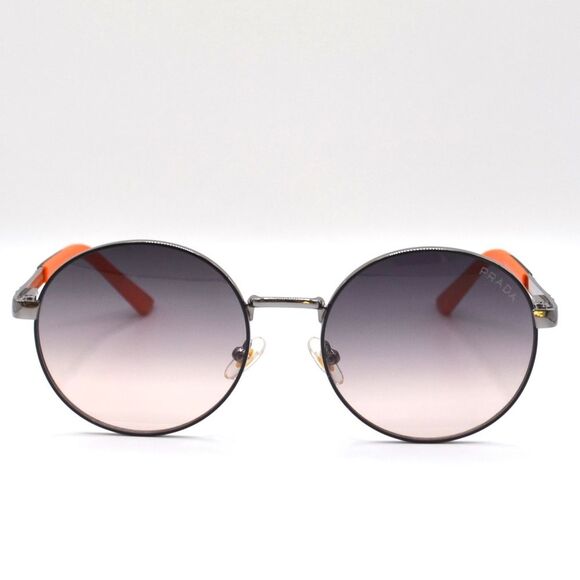 Prada Women’s Round Sunglasses | Silver/Black/Orange | Gradient Lens | New main image 5
